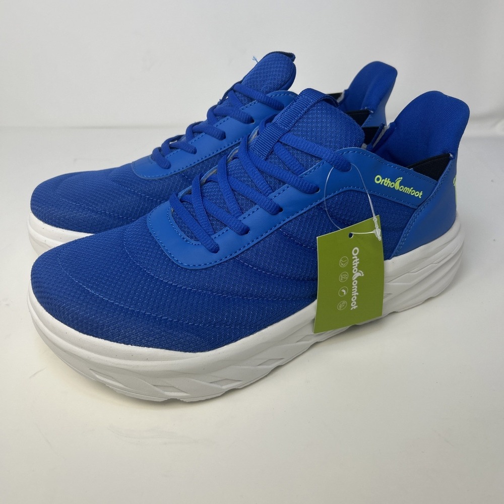 OrthoComfoot Men's Walking Shoes Blue Mesh Orthopedic Sneakers Sz EU 44/US 10.5
